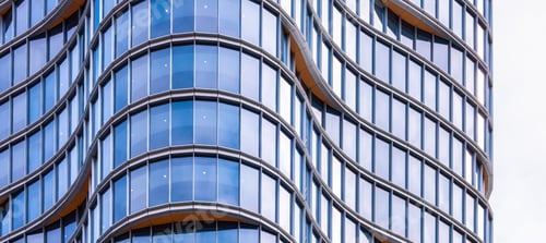Preview: Exterior view of office building. Panorama. Downtown Vancouver, BC, Canada