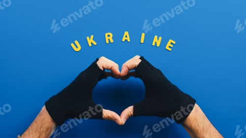 Preview: hand in the shape of a heart with Ukrainian lettering