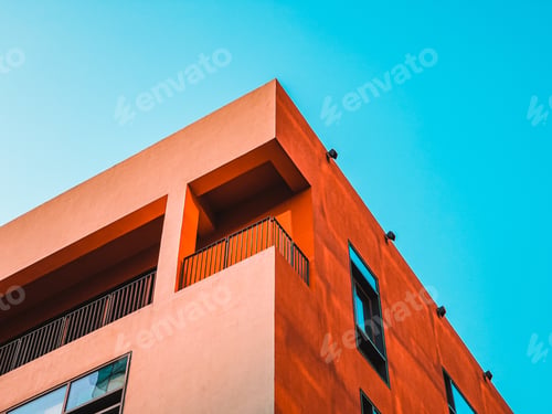 Preview: Low angle shot of modern building facade