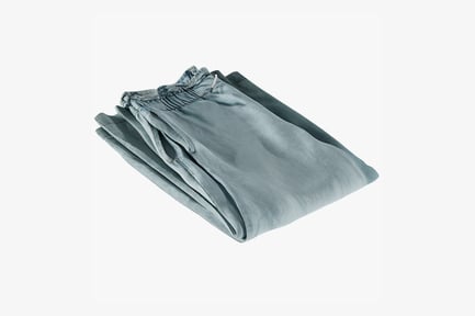 Preview: Folded Women's Blue Casual Pants with Drawstring