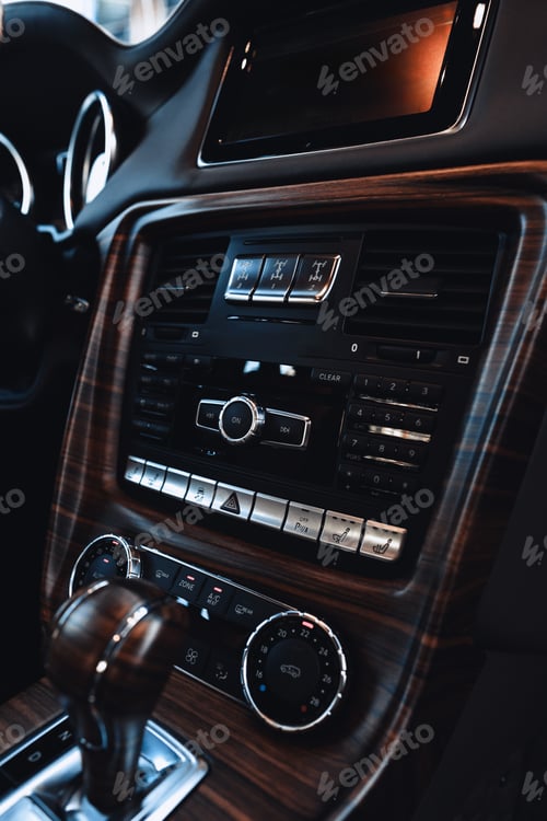 Preview: Luxury car interior with modern dashboard and sleek design features