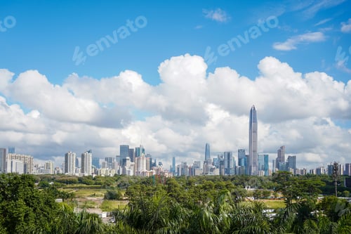 Preview: Scenic view of the city skyline of Shenzhen, China
