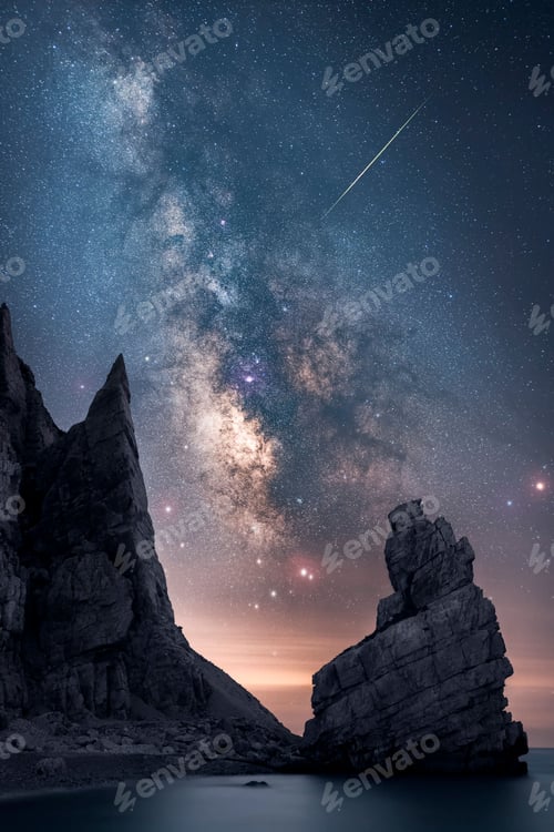 Preview: Sea Stack Rock Formation at Dalian's Coast during sunset