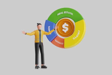 Preview: Financial investment pie chart man