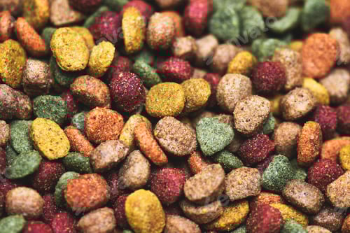 Preview: Multi-coloured dog kibble