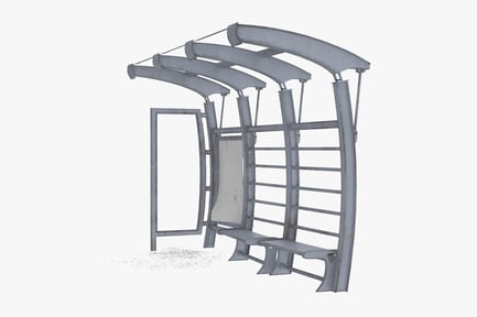 Preview: Urban Bus Stop Shelter with Damaged Weathering