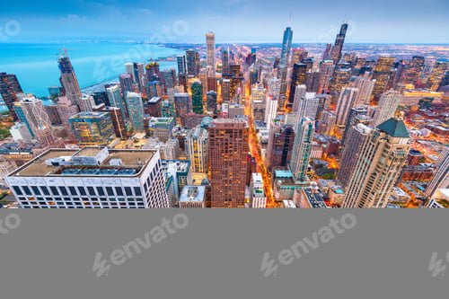 Preview: Chicago, Illinois, USA Aerial Cityscape