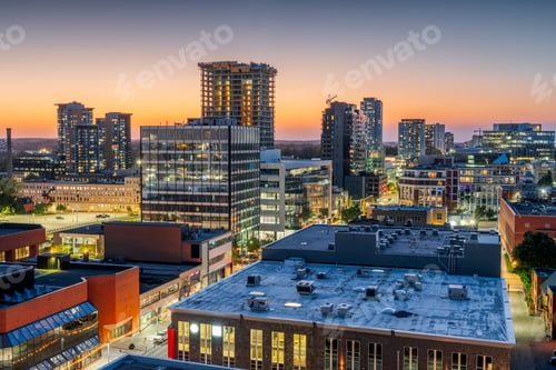 Preview: Kitchener, Ontario, Canada Downtown City Skyline