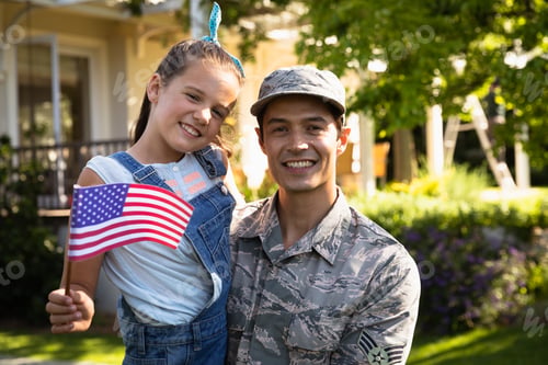 Preview: Portrait of soldier with daughter