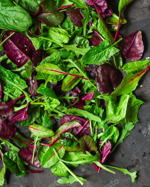 Preview: Healthy Salad, Leaves Mix Salad (Mix Micro Greens, Juicy Snack). Food Background - Image