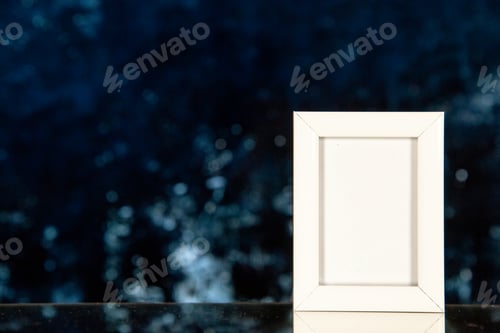 Preview: front view white picture frame on dark background present portrait color picture gift family photo