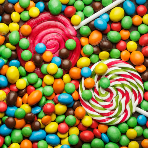 Preview: Different Colorful Sweets And Lollipops