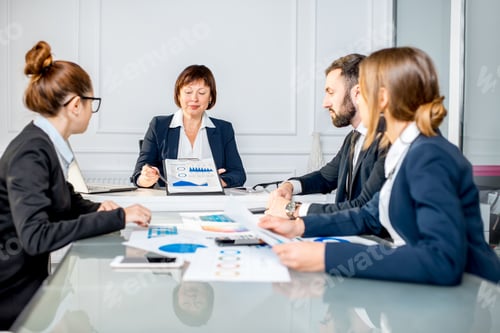 Preview: Business people during the conference in the office