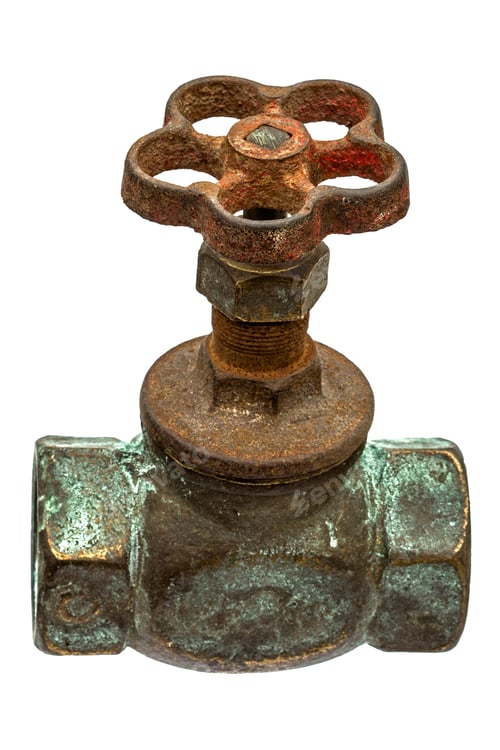 Preview: Old water faucet, isolated on white background