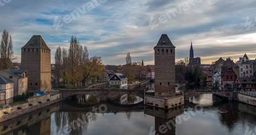 Preview: Ponts Couverts from the Barrage Vauban in Strasbourg France