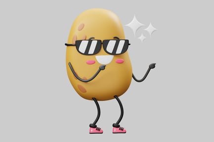 Preview: Cool potato cartoon character