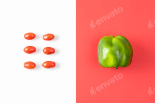 Preview: Creative layout made of pepper and cherry tomato
