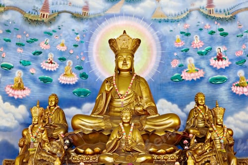 Preview: Golden Buddha statue in Long Hoa Thien Bao Pagoda, Ho Chi Minh City, Vietnam