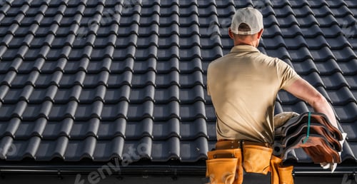 Preview: Professional Caucasian Roofing Contractor Worker