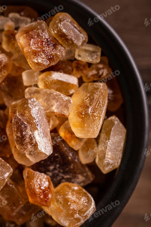 Preview: Top view of sugar lollipops, macro photography