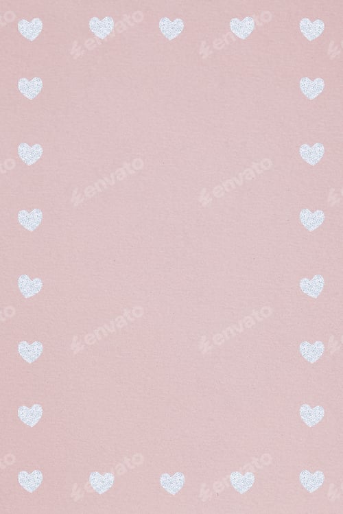 Preview: Silver heart patterned frame on a dull pink background