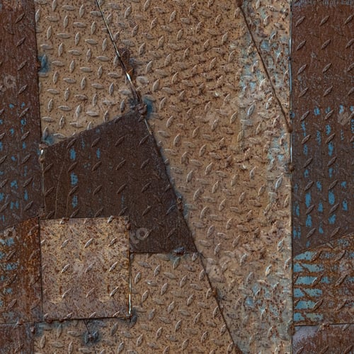 Preview: Old rusty anti-slip metal pieces