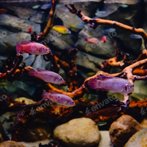 Preview: Exotic freshwater fishes in aquarium