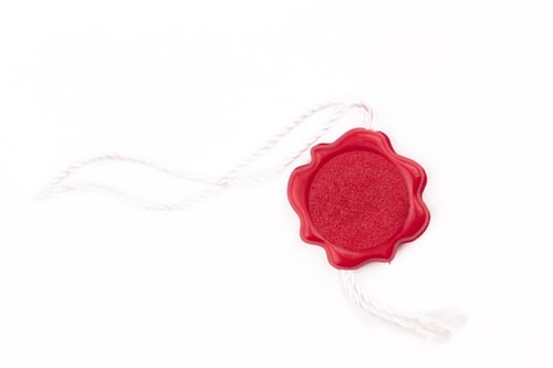 Preview: red wax blank seal swing tag