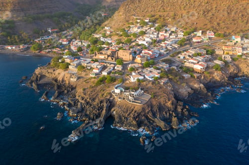 Preview: Aerial view Cidade Velha city in Santiago - Cape Verde - Cabo V