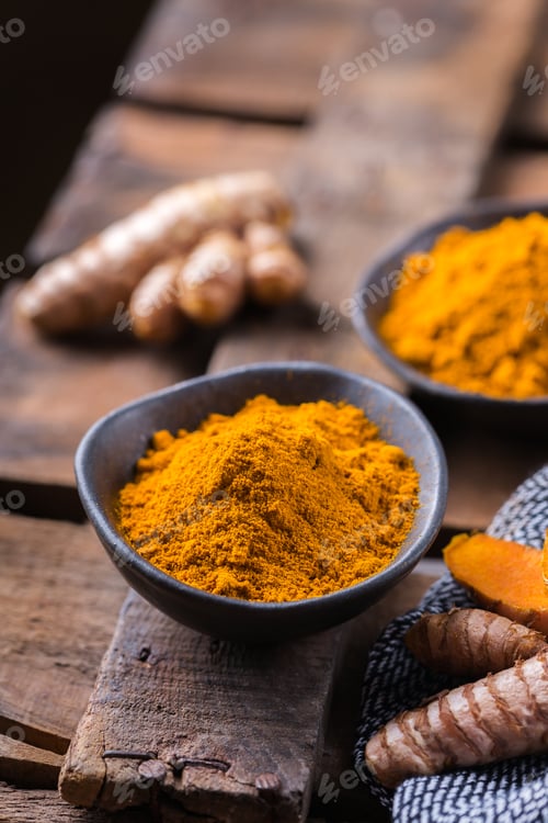Preview: Turmeric root curcuma longa powder, superfood, spices