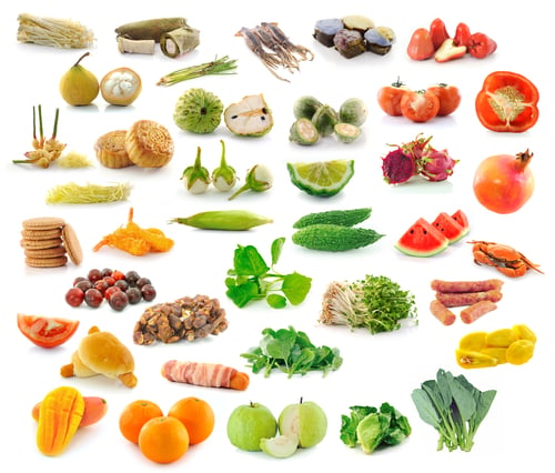 Preview: Food collection isolated on white background