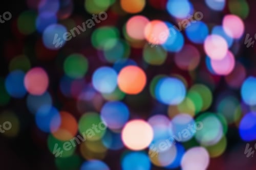 Preview: Background Abstract- Bokeh Blurry. Defocused- Festive Party. New Year- Beautiful Spark.
