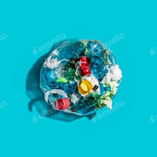 Preview: Garbage bag with plastic and mixed waste