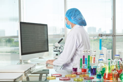 Preview: Female Researcher Working at Modern Lab