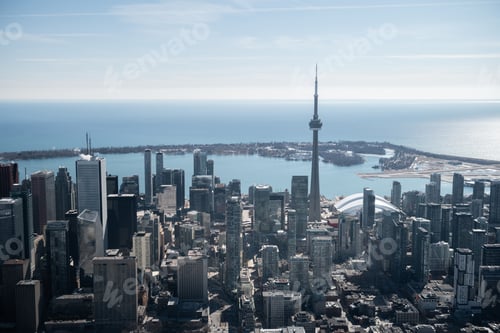 Preview: Aerial view of Toronto city skyline, Canada