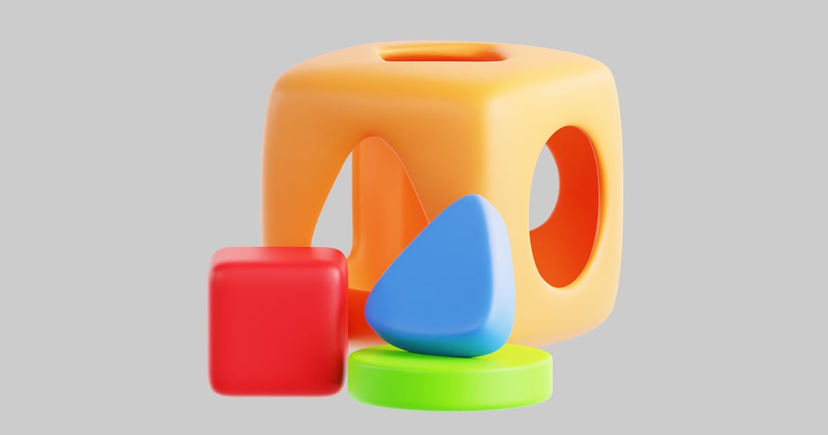 Triangular cube with central aperture and stacked cubic forms 3D, Incl ...