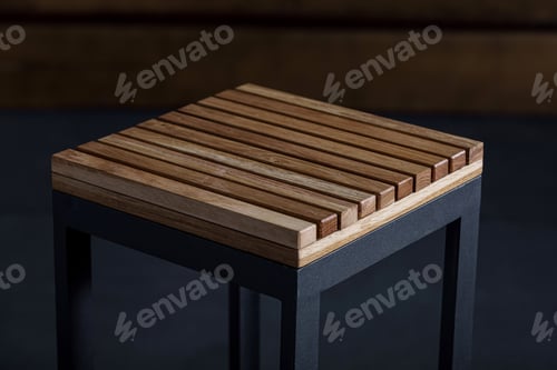 Preview: Closeup of a bar stool in loft style