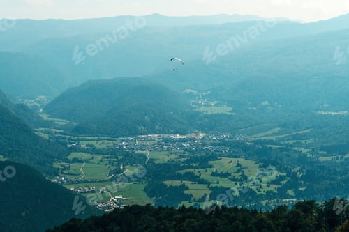 Preview: Paragliding over Lake Bohinj valley in summer