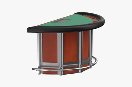 Preview: Casino Blackjack Table with Wood and Steel Details