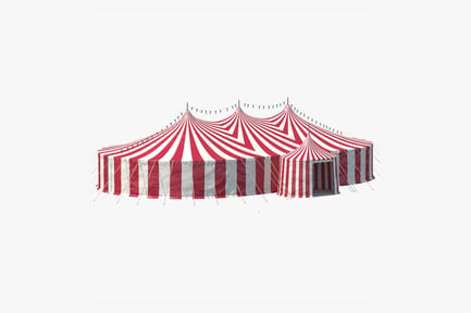 Preview: Striped Big Top Circus Tent with Entrance