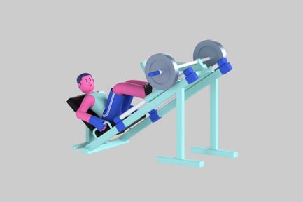 Leg press machine with character