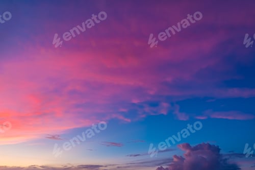 Preview: Beautiful evening sky with clouds, sunset.