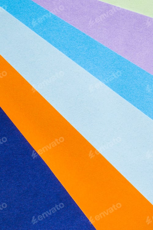 Visualização: Fundo de papel colorido, cartão de papel e figuras geométricas, cor pastel