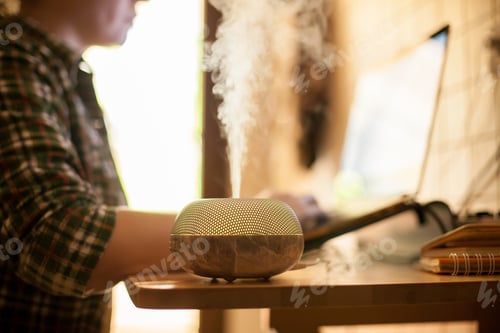 Preview: Woman working on laptop from home during covid-19