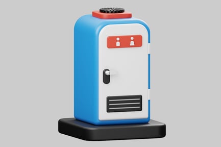 Preview: Compact Bicolor Refrigerator with Red Surface