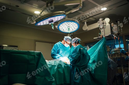 Preview: Team of Surgeons Operating in the Hospital. Healthcare concept