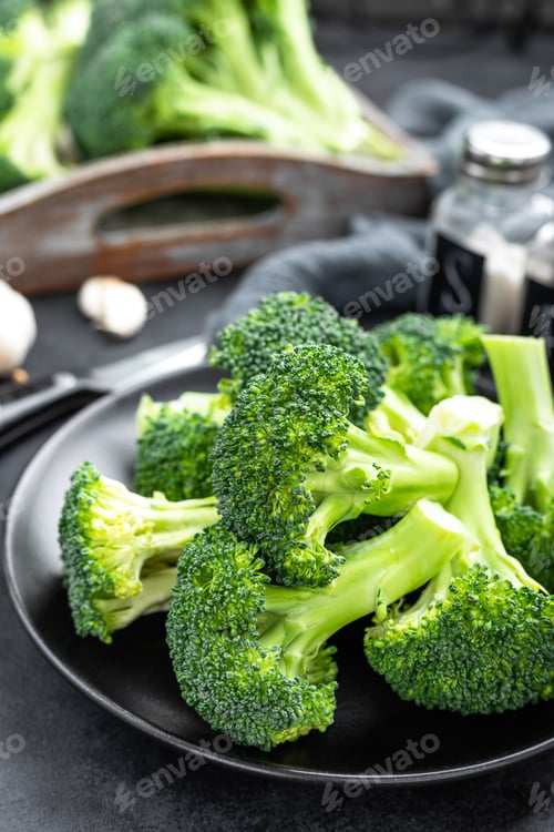 Preview: Fresh raw broccoli on board
