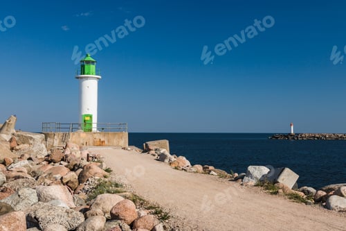 Preview: Lighthouse on a marine cape at the port entrance. Ventspils, Latvia