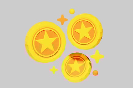 Preview: Gold Coins with Star Symbol