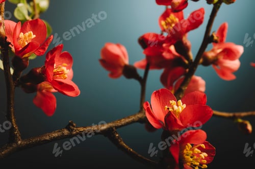 Preview: Spring flower over blue